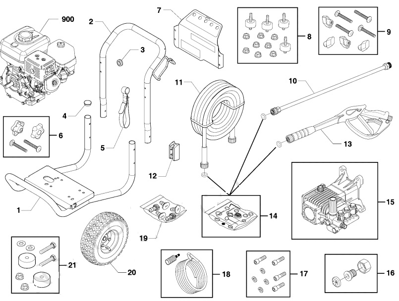 Husqvarna 4000 psi model 020696-01 power washer replacement parts & manual